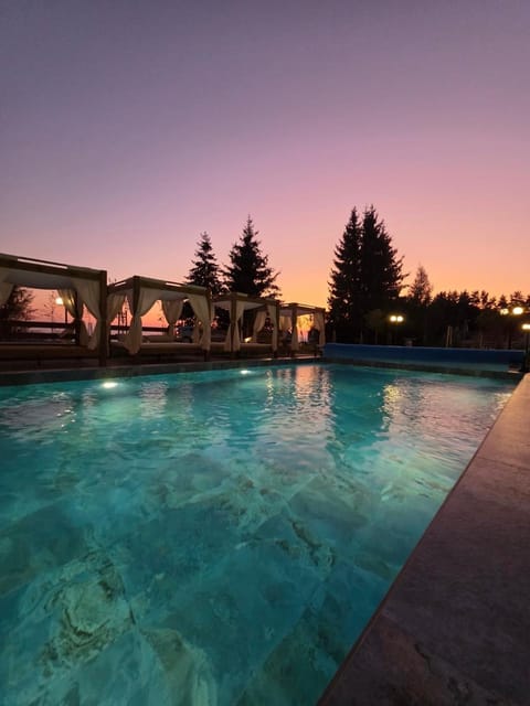 Pool view, Swimming pool, Sunset