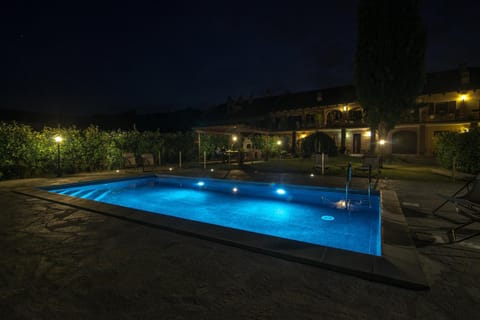 Night, Summer, Garden, Garden view, Pool view, Swimming pool