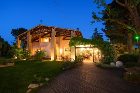 Property building, Night, Garden, Garden view