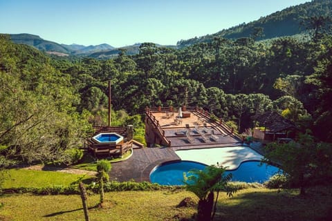 Nearby landmark, Spring, Day, Natural landscape, Mountain view, Pool view, Swimming pool, sunbed