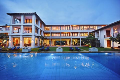 Property building, Night, Swimming pool, Swimming pool