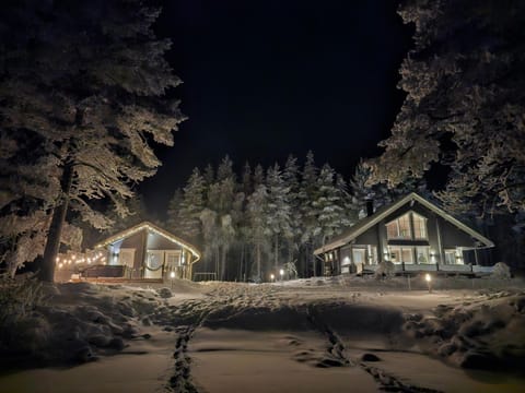 Property building, Night, Natural landscape, Winter