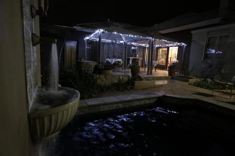Night, Pool view, Swimming pool