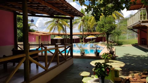 Property building, Facade/entrance, Balcony/Terrace, Garden view, Swimming pool