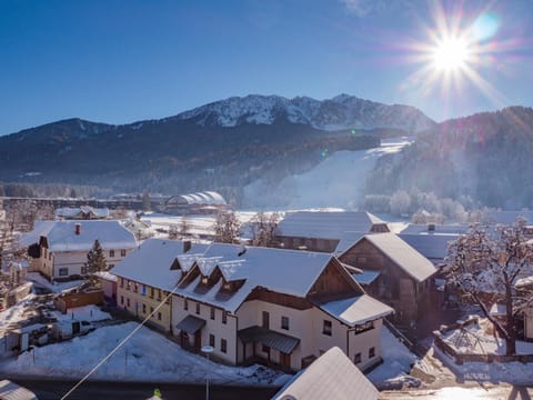 Bird's eye view, Winter, Mountain view, Sunrise