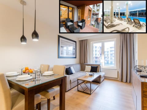 Bathroom, Coffee/tea facilities, Balcony/Terrace, Living room, Photo of the whole room, Decorative detail, Seating area, Dining area, Pool view, Pool view