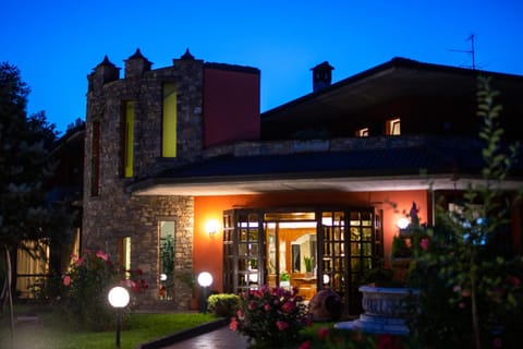 Property building, Facade/entrance, Night, Garden, View (from property/room), Garden view
