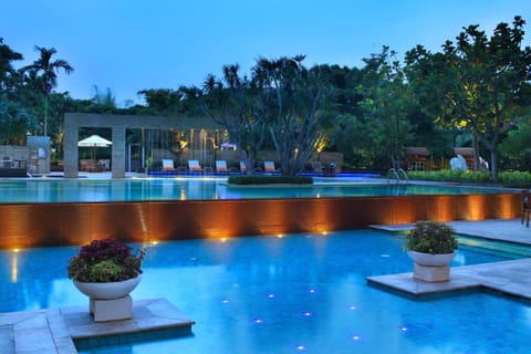 Night, Natural landscape, Pool view, Swimming pool
