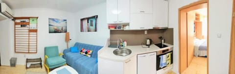 Living room, kitchen