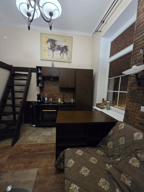 Kitchen or kitchenette, Living room, Seating area
