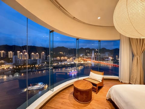 Night, Natural landscape, Bedroom, City view