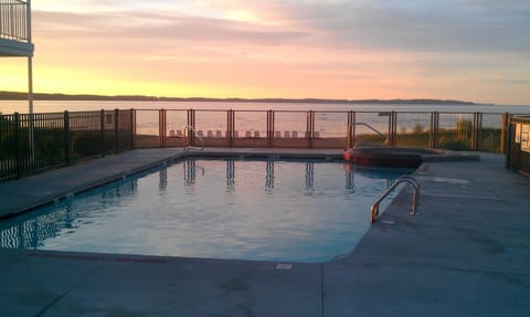 Lake view, Swimming pool, Sunset