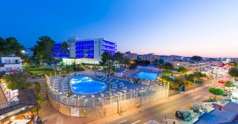 Property building, Swimming pool, Sunset
