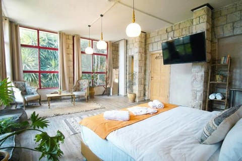 Communal lounge/ TV room, Bed, TV and multimedia, Living room, Photo of the whole room, Seating area, Evening entertainment, Bedroom