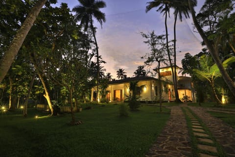 Property building, Garden, Sunset