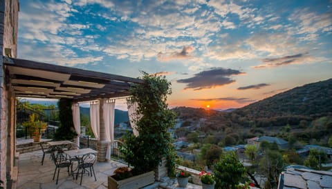 Patio, Mountain view, Sunset
