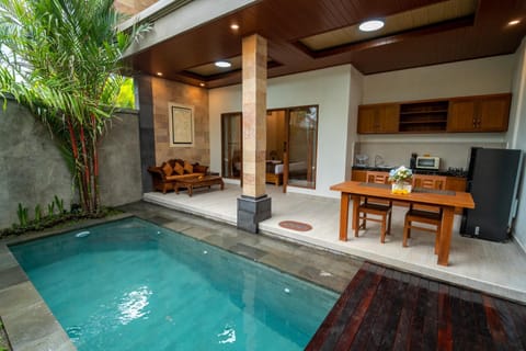 Living room, Pool view, Swimming pool