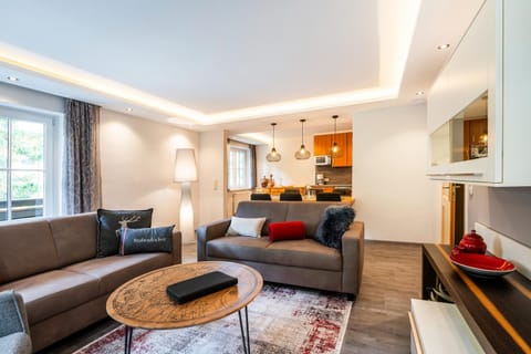 Kitchen or kitchenette, Living room, Seating area