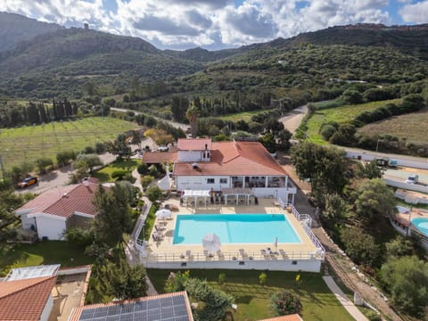 Property building, Natural landscape, Bird's eye view, Mountain view