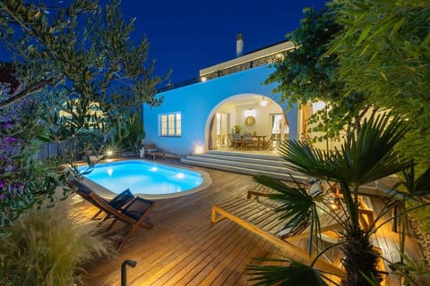 Property building, Night, Garden, Pool view, Swimming pool