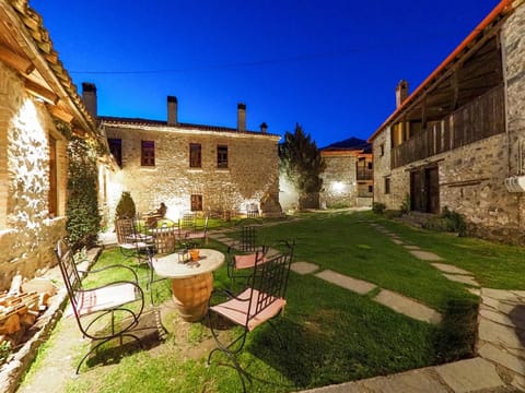Property building, Patio, Night, Garden, Garden view