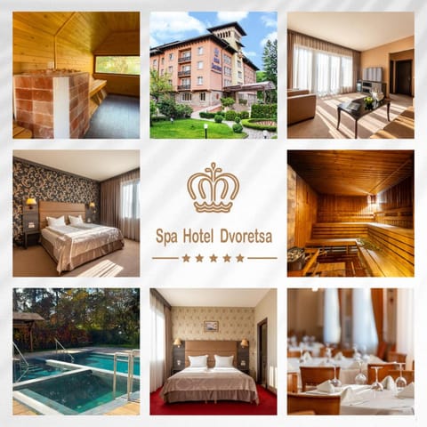 Property building, Restaurant/places to eat, Bed, Photo of the whole room, Logo/Certificate/Sign, Bedroom, Text overlay, Pool view, Swimming pool, Breakfast