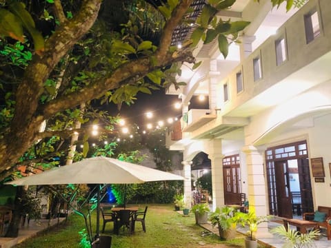 Property building, Patio, Night, Garden, Garden view