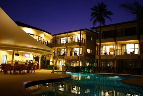 Property building, Night, Pool view, Swimming pool