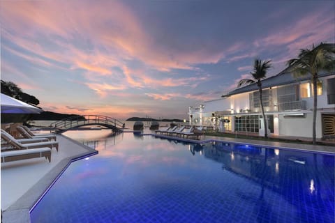 Swimming pool, Swimming pool, Sunset