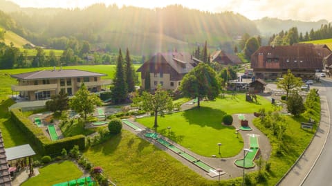 Property building, Restaurant/places to eat, Bird's eye view, Children play ground, Garden, Hot Tub, Minigolf, Balcony/Terrace, Parking