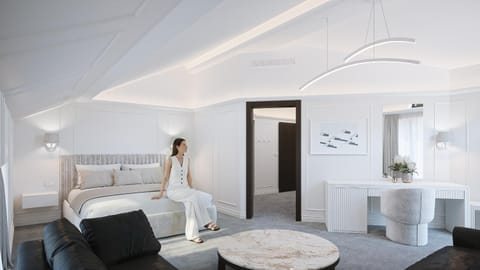 Bed, Living room, Photo of the whole room, Seating area, Bedroom