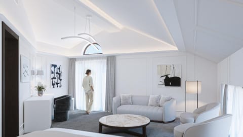 Bed, TV and multimedia, Living room, Photo of the whole room, Seating area, Bedroom