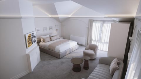 Bed, Photo of the whole room, Seating area, Bedroom