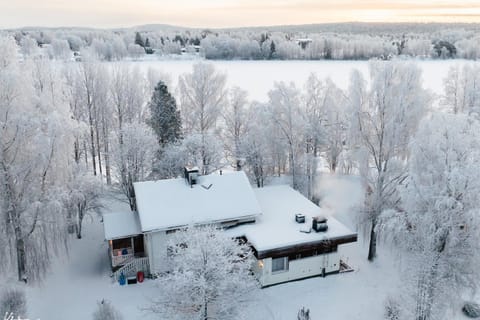 Property building, Natural landscape, Bird's eye view, Winter