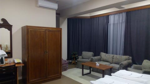 Bed, Living room, Photo of the whole room, Seating area, Bedroom, wardrobe, air conditioner