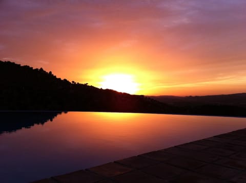 Natural landscape, Swimming pool, Sunset
