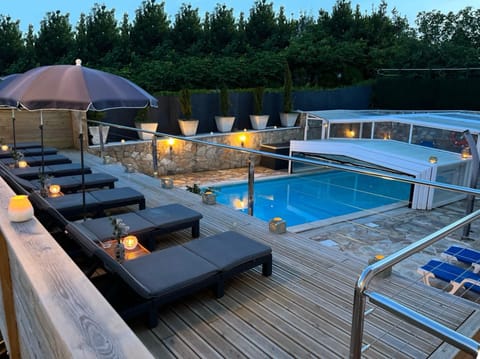 Natural landscape, Pool view, Swimming pool, sunbed