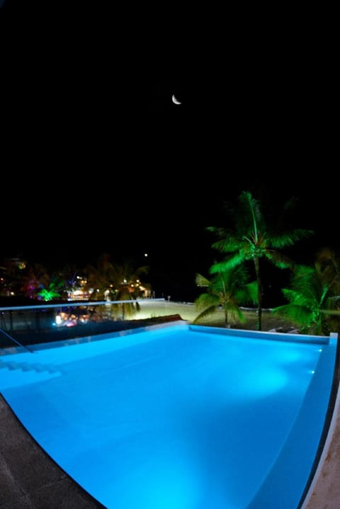 Night, Pool view, Swimming pool