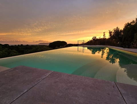 Pool view, Sunset