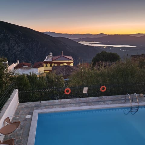 Natural landscape, Pool view, Swimming pool, Swimming pool, Sunset