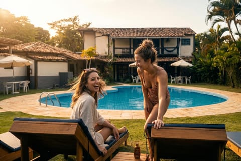 Property building, Day, People, Pool view, Swimming pool, group of guests, sunbed