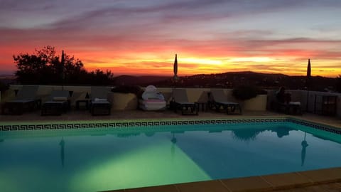 Pool view, Sunset
