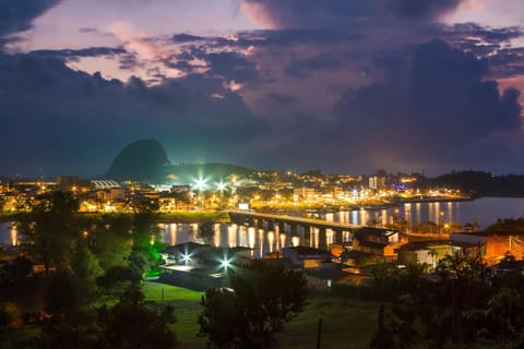 Night, Natural landscape, City view, Lake view
