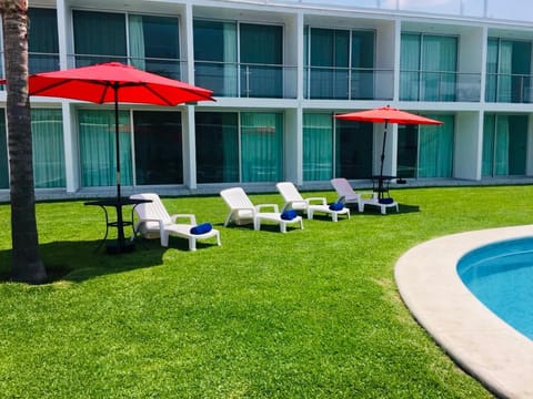 Property building, Patio, Garden view, Pool view, Swimming pool