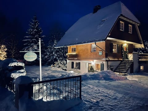 Property building, Night, Winter