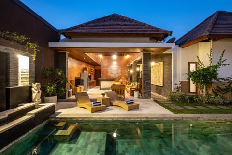 Property building, Night, Seating area, Swimming pool