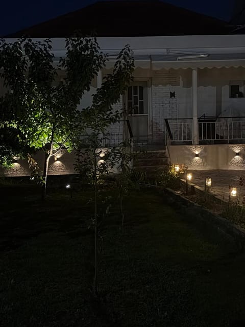Property building, Night, Garden, Garden view