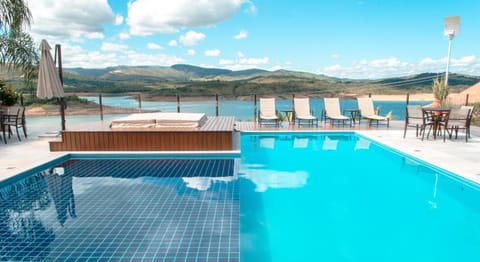Natural landscape, Lake view, Mountain view, Pool view, Swimming pool, sunbed
