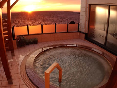 Hot Spring Bath, Sunset, Open Air Bath, Public Bath