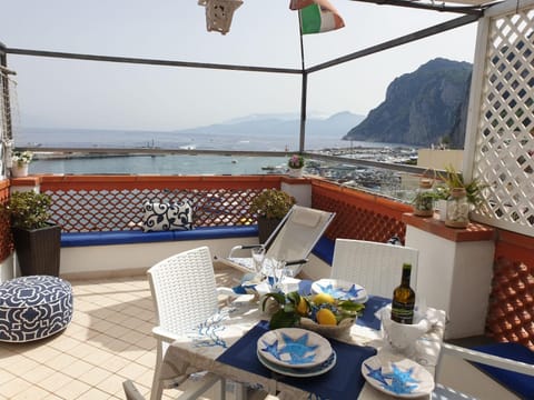 Patio, View (from property/room), Balcony/Terrace, Food, Sea view
